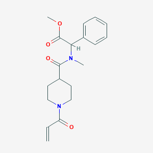 B3015458 Methyl 2-[methyl-(1-prop-2-enoylpiperidine-4-carbonyl)amino]-2-phenylacetate CAS No. 2361664-00-6