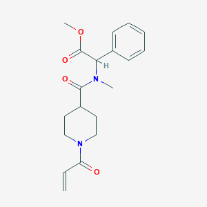 Methyl 2-[methyl-(1-prop-2-enoylpiperidine-4-carbonyl)amino]-2-phenylacetate