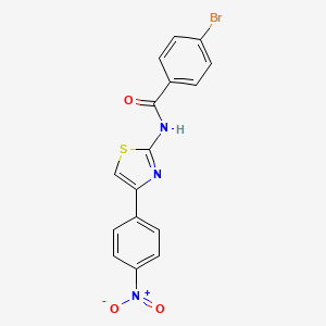 (E)-4-bromo-N-(4-(4-nitrophenyl)thiazol-2(3H)-ylidene)benzamide