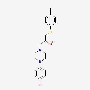 molecular formula C20H25FN2OS B3015476 1-[4-(4-Fluorophenyl)piperazino]-3-[(4-methylphenyl)sulfanyl]-2-propanol CAS No. 338421-83-3