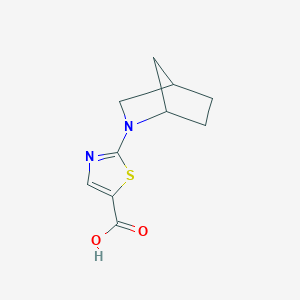 molecular formula C10H12N2O2S B3015480 2-{2-Azabicyclo[2.2.1]heptan-2-yl}-1,3-thiazole-5-carboxylic acid CAS No. 1342385-09-4