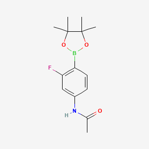 molecular formula C14H19BFNO3 B3015486 N-(3-氟-4-(4,4,5,5-四甲基-1,3,2-二氧杂硼烷-2-基)苯基)乙酰胺 CAS No. 844501-35-5