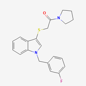 2-[1-[(3-Fluorophenyl)methyl]indol-3-yl]sulfanyl-1-pyrrolidin-1-ylethanone