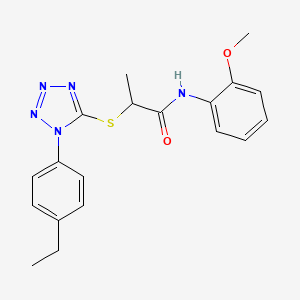 2-((1-(4-ethylphenyl)-1H-tetrazol-5-yl)thio)-N-(2-methoxyphenyl)propanamide