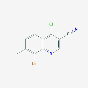 molecular formula C11H6BrClN2 B3015511 8-Bromo-4-chloro-7-methylquinoline-3-carbonitrile CAS No. 1526860-00-3