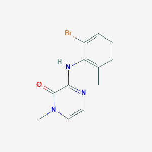molecular formula C12H12BrN3O B3015517 3-((2-bromo-6-methylphenyl)amino)-1-methylpyrazin-2(1H)-one CAS No. 2309258-22-6