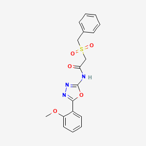 molecular formula C18H17N3O5S B3015519 2-(benzylsulfonyl)-N-(5-(2-methoxyphenyl)-1,3,4-oxadiazol-2-yl)acetamide CAS No. 923388-51-6