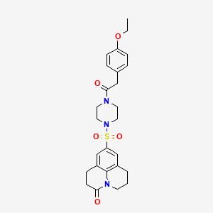 9-((4-(2-(4-ethoxyphenyl)acetyl)piperazin-1-yl)sulfonyl)-1,2,6,7-tetrahydropyrido[3,2,1-ij]quinolin-3(5H)-one