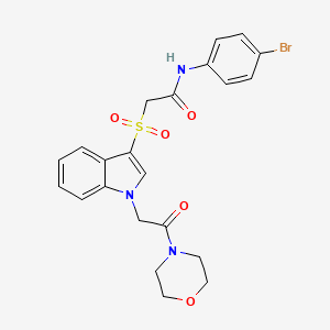 N-(4-bromophenyl)-2-((1-(2-morpholino-2-oxoethyl)-1H-indol-3-yl)sulfonyl)acetamide