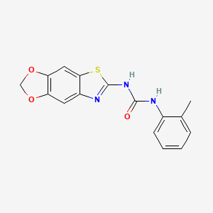 molecular formula C16H13N3O3S B3015529 1-([1,3]Dioxolo[4',5':4,5]benzo[1,2-d]thiazol-6-yl)-3-(o-tolyl)urea CAS No. 1226440-92-1