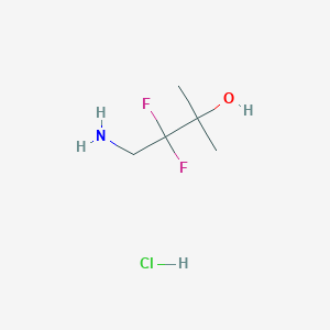 molecular formula C5H12ClF2NO B3015539 4-氨基-3,3-二氟-2-甲基丁烷-2-醇盐酸盐 CAS No. 2089649-04-5