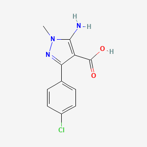 molecular formula C11H10ClN3O2 B3015542 5-氨基-3-(4-氯苯基)-1-甲基-1H-吡唑-4-羧酸 CAS No. 1784910-93-5