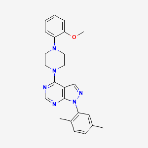 molecular formula C24H26N6O B3015544 1-(2,5-二甲基苯基)-4-(4-(2-甲氧基苯基)哌嗪-1-基)-1H-吡唑并[3,4-d]嘧啶 CAS No. 946272-97-5