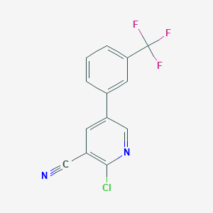 molecular formula C13H6ClF3N2 B3015568 2-氯-5-[3-(三氟甲基)苯基]吡啶-3-腈 CAS No. 163563-13-1