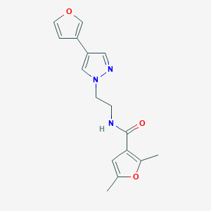 molecular formula C16H17N3O3 B3015571 N-(2-(4-(furan-3-yl)-1H-pyrazol-1-yl)ethyl)-2,5-dimethylfuran-3-carboxamide CAS No. 2034353-73-4