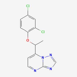 molecular formula C13H10Cl2N4O B3015573 7-[1-(2,4-Dichlorophenoxy)ethyl]-[1,2,4]triazolo[1,5-a]pyrimidine CAS No. 165383-28-8