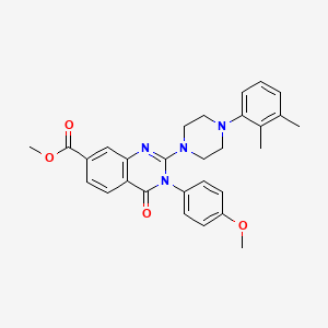 molecular formula C29H30N4O4 B3015581 N-(3,4-二甲氧苯基)-2-{[7-(4-甲氧苯基)嘧啶并[4,5-d]嘧啶-4-基]硫代}乙酰胺 CAS No. 1113124-06-3