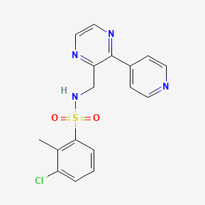 molecular formula C17H15ClN4O2S B3015592 3-chloro-2-methyl-N-{[3-(pyridin-4-yl)pyrazin-2-yl]methyl}benzene-1-sulfonamide CAS No. 2097930-99-7