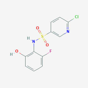 molecular formula C11H8ClFN2O3S B3015593 6-氯-N-(2-氟-6-羟基苯基)吡啶-3-磺酰胺 CAS No. 1385267-47-9