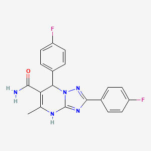 molecular formula C19H15F2N5O B3015594 2,7-双(4-氟苯基)-5-甲基-4H,7H-[1,2,4]三唑并[1,5-a]嘧啶-6-甲酰胺 CAS No. 537662-05-8