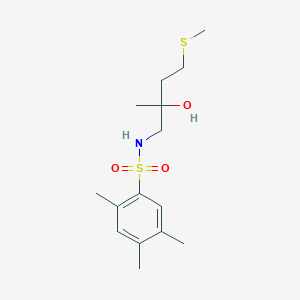 molecular formula C15H25NO3S2 B3015595 N-(2-hydroxy-2-methyl-4-(methylthio)butyl)-2,4,5-trimethylbenzenesulfonamide CAS No. 1396888-79-1
