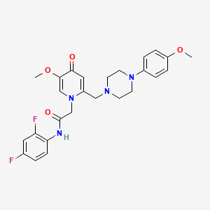 molecular formula C26H28F2N4O4 B3015597 N-(2,4-difluorophenyl)-2-(5-methoxy-2-((4-(4-methoxyphenyl)piperazin-1-yl)methyl)-4-oxopyridin-1(4H)-yl)acetamide CAS No. 921481-85-8