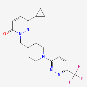 molecular formula C18H20F3N5O B3015601 6-Cyclopropyl-2-({1-[6-(trifluoromethyl)pyridazin-3-yl]piperidin-4-yl}methyl)-2,3-dihydropyridazin-3-one CAS No. 2202163-38-8