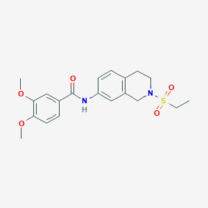 molecular formula C20H24N2O5S B3015602 N-(2-(ethylsulfonyl)-1,2,3,4-tetrahydroisoquinolin-7-yl)-3,4-dimethoxybenzamide CAS No. 954614-65-4