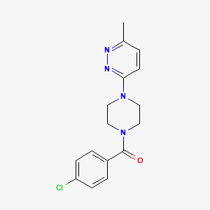 molecular formula C16H17ClN4O B3015604 (4-Chlorophenyl)(4-(6-methylpyridazin-3-yl)piperazin-1-yl)methanone CAS No. 1309143-71-2