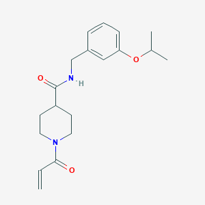 molecular formula C19H26N2O3 B3015606 N-[(3-Propan-2-yloxyphenyl)methyl]-1-prop-2-enoylpiperidine-4-carboxamide CAS No. 2361719-69-7