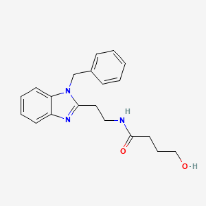 molecular formula C20H23N3O2 B3015611 4-hydroxy-N-{2-[1-benzylbenzimidazol-2-yl]ethyl}butanamide CAS No. 890636-78-9