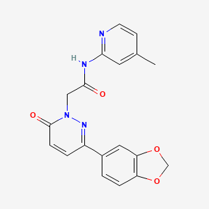 molecular formula C19H16N4O4 B3015613 2-(3-(benzo[d][1,3]dioxol-5-yl)-6-oxopyridazin-1(6H)-yl)-N-(4-methylpyridin-2-yl)acetamide CAS No. 1251695-51-8