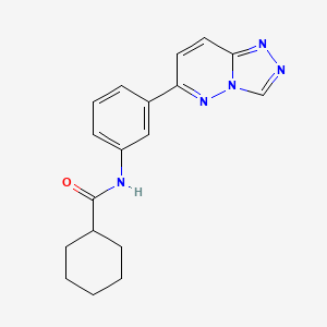 molecular formula C18H19N5O B3015620 N-(3-([1,2,4]triazolo[4,3-b]pyridazin-6-yl)phenyl)cyclohexanecarboxamide CAS No. 877635-21-7