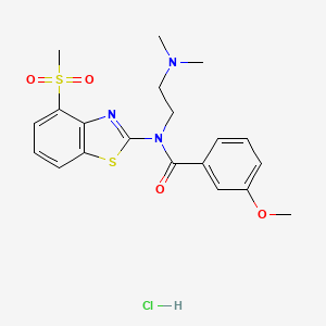 molecular formula C20H24ClN3O4S2 B3015624 N-(2-(dimethylamino)ethyl)-3-methoxy-N-(4-(methylsulfonyl)benzo[d]thiazol-2-yl)benzamide hydrochloride CAS No. 1216541-87-5