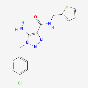 molecular formula C15H14ClN5OS B3015629 5-amino-1-(4-chlorobenzyl)-N-(thiophen-2-ylmethyl)-1H-1,2,3-triazole-4-carboxamide CAS No. 899736-48-2