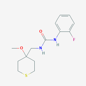 molecular formula C14H19FN2O2S B3015630 1-(2-fluorophenyl)-3-((4-methoxytetrahydro-2H-thiopyran-4-yl)methyl)urea CAS No. 2034487-42-6