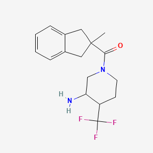 molecular formula C17H21F3N2O B3015633 [3-Amino-4-(trifluoromethyl)piperidin-1-yl]-(2-methyl-1,3-dihydroinden-2-yl)methanone CAS No. 2470435-41-5