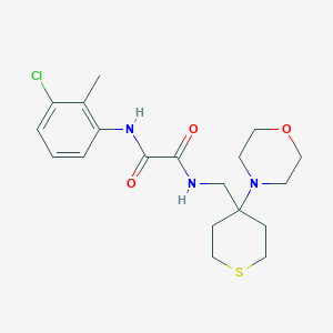 molecular formula C19H26ClN3O3S B3015637 N'-(3-Chloro-2-methylphenyl)-N-[(4-morpholin-4-ylthian-4-yl)methyl]oxamide CAS No. 2380192-17-4