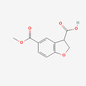 molecular formula C11H10O5 B3015640 5-Methoxycarbonyl-2,3-dihydro-1-benzofuran-3-carboxylic acid CAS No. 2383667-92-1