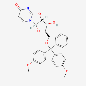 molecular formula C30H28N2O7 B3015643 (2R,4R,5R,6S)-4-[[bis(4-methoxyphenyl)-phenylmethoxy]methyl]-5-hydroxy-3,7-dioxa-1,9-diazatricyclo[6.4.0.02,6]dodeca-8,11-dien-10-one CAS No. 173170-12-2