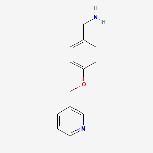 molecular formula C13H14N2O B3015644 [4-(吡啶-3-基甲氧基)苯基]甲胺 CAS No. 926255-83-6