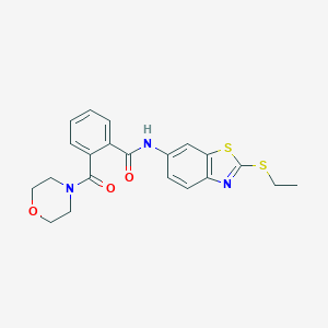 molecular formula C21H21N3O3S2 B301565 N-[2-(ethylsulfanyl)-1,3-benzothiazol-6-yl]-2-(4-morpholinylcarbonyl)benzamide 
