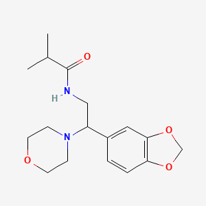 molecular formula C17H24N2O4 B3015654 N-[2-(1,3-苯并二氧杂环-5-基)-2-(吗啉-4-基)乙基]-2-甲基丙酰胺 CAS No. 887218-44-2