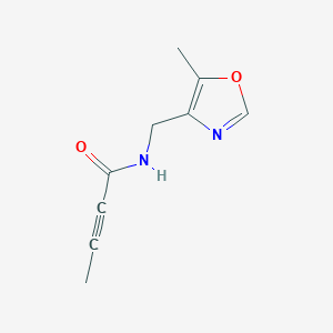 molecular formula C9H10N2O2 B3015656 N-[(5-Methyl-1,3-oxazol-4-yl)methyl]but-2-ynamide CAS No. 1874684-04-4