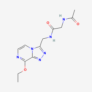 molecular formula C12H16N6O3 B3015673 2-乙酰氨基-N-((8-乙氧基-[1,2,4]三唑并[4,3-a]哒嗪-3-基)甲基)乙酰胺 CAS No. 2034275-34-6