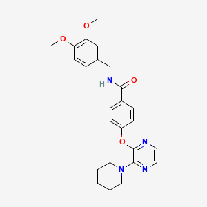 N-(3,4-dimethoxybenzyl)-4-((3-(piperidin-1-yl)pyrazin-2-yl)oxy)benzamide