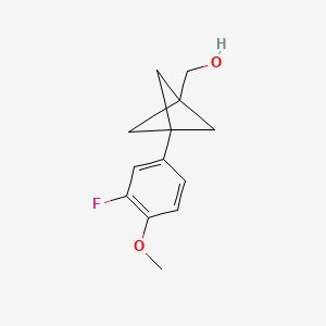 molecular formula C13H15FO2 B3015681 [3-(3-Fluoro-4-methoxyphenyl)-1-bicyclo[1.1.1]pentanyl]methanol CAS No. 2287339-69-7