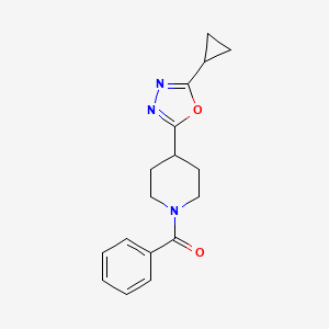 molecular formula C17H19N3O2 B3015684 (4-(5-环丙基-1,3,4-恶二唑-2-基)哌啶-1-基)(苯基)甲苯酮 CAS No. 1172387-28-8