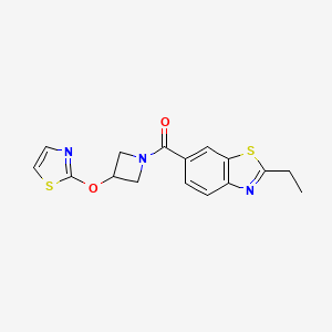 molecular formula C16H15N3O2S2 B3015695 (2-Ethylbenzo[d]thiazol-6-yl)(3-(thiazol-2-yloxy)azetidin-1-yl)methanone CAS No. 1797367-50-0