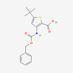 molecular formula C17H19NO4S B3015699 5-Tert-butyl-3-(phenylmethoxycarbonylamino)thiophene-2-carboxylic acid CAS No. 2287273-85-0